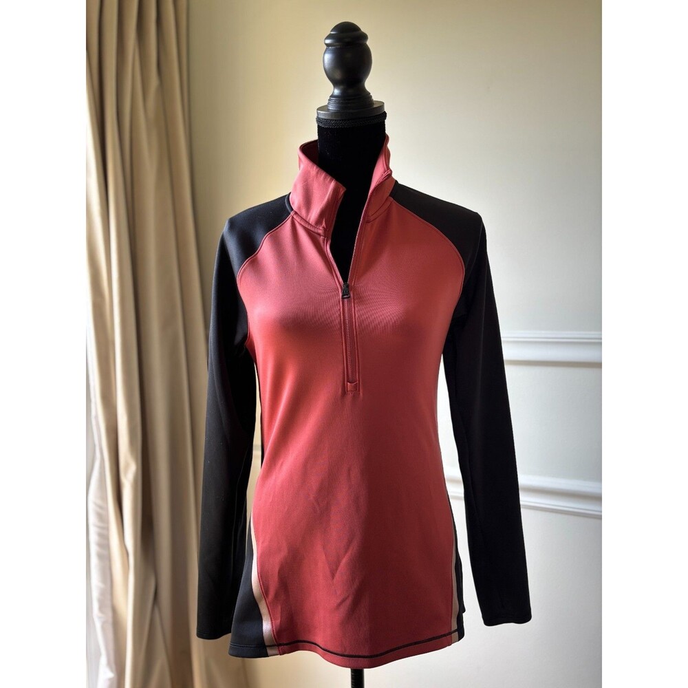 UNDER ARMOUR Women's Coldgear Fitted Half Zipfront Jacket Black and Blush MEDIUM